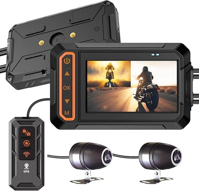 ydi Dashcam Moto Delantera y Trasera 1080P, Motocicleta Dash CAM